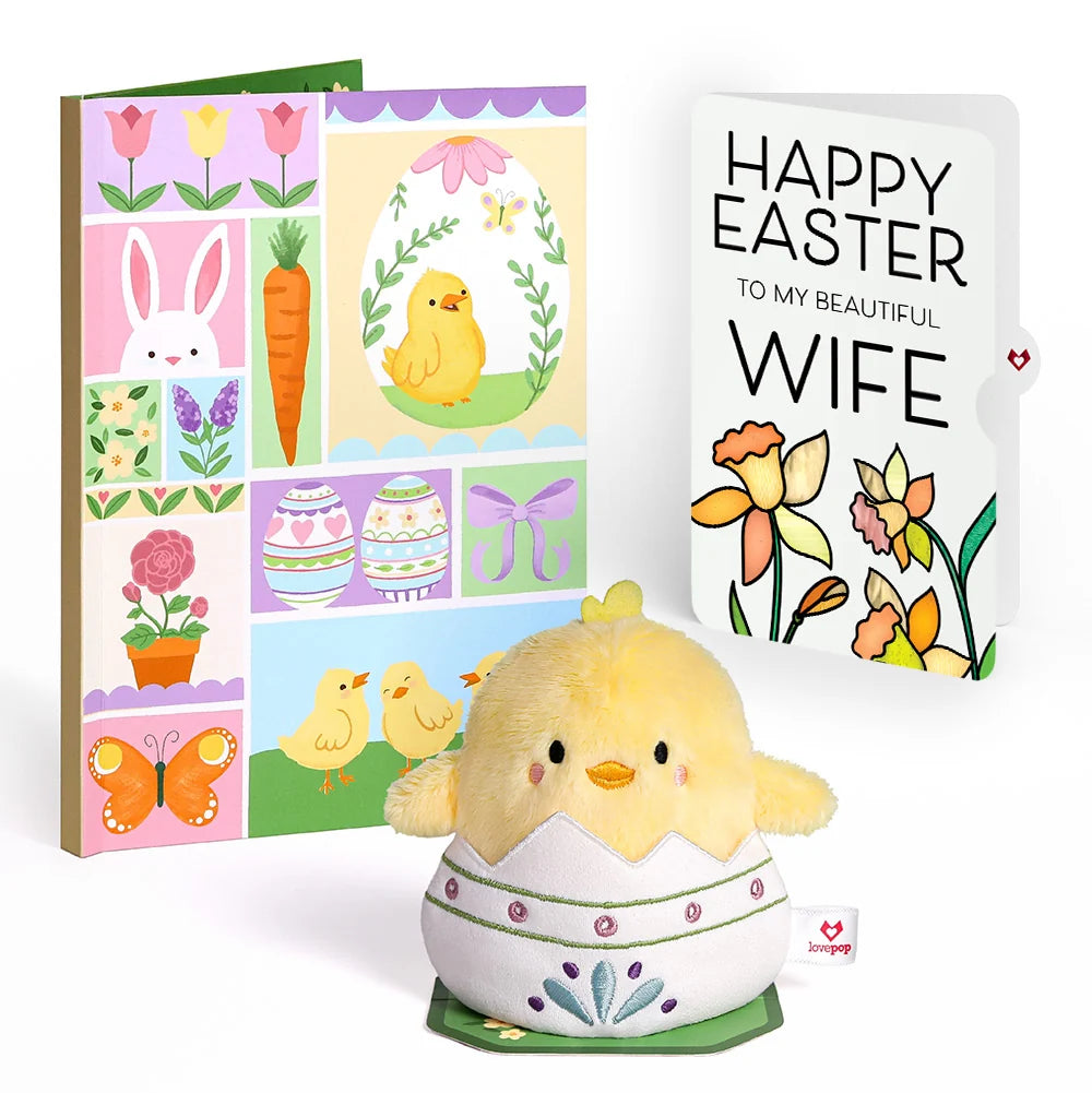 Spring Chick Easter Plushpop Card and Sentiment Set for Wife