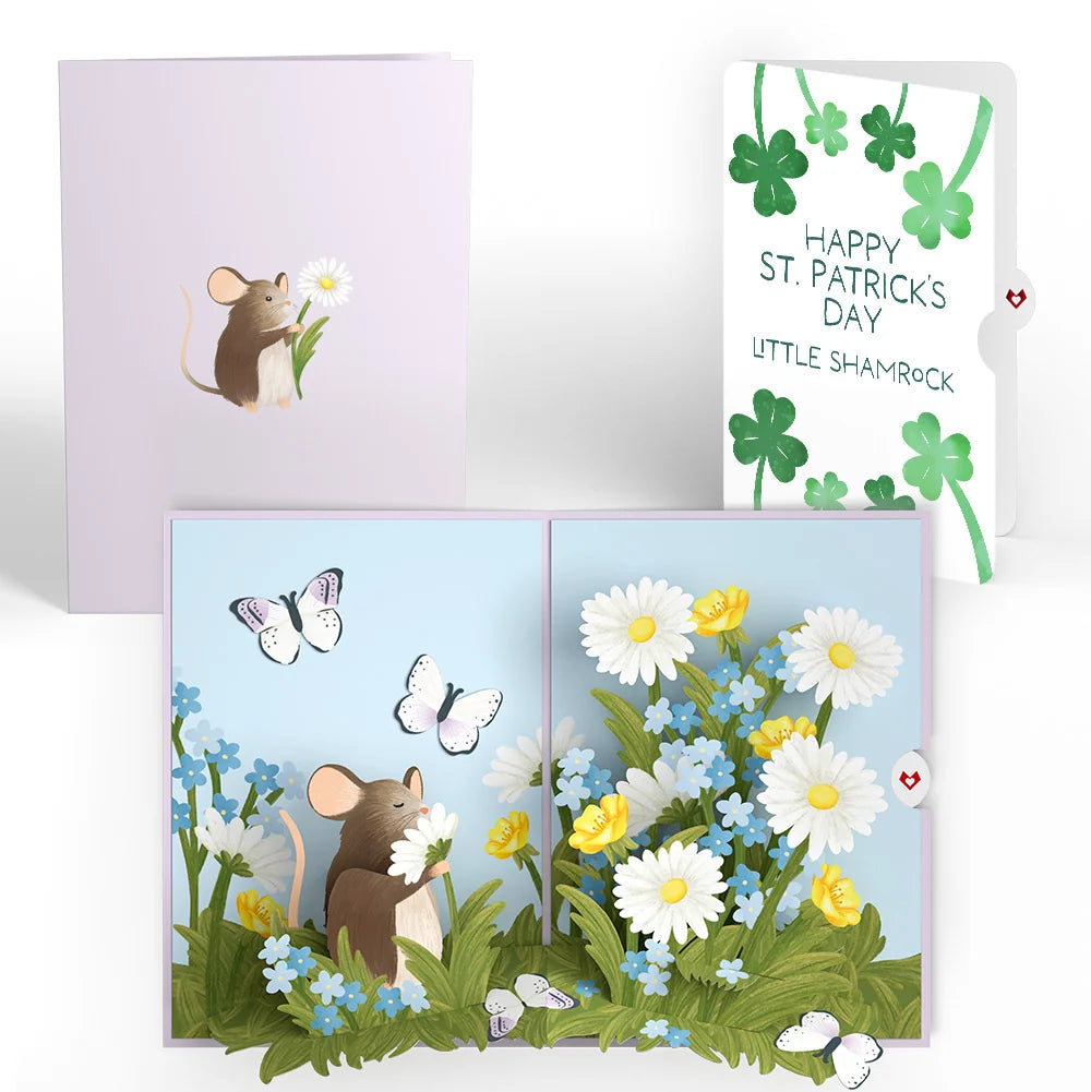Field Mouse in the Flowers St. Patrick’s Day Pop-Up Card and Sentiment Set