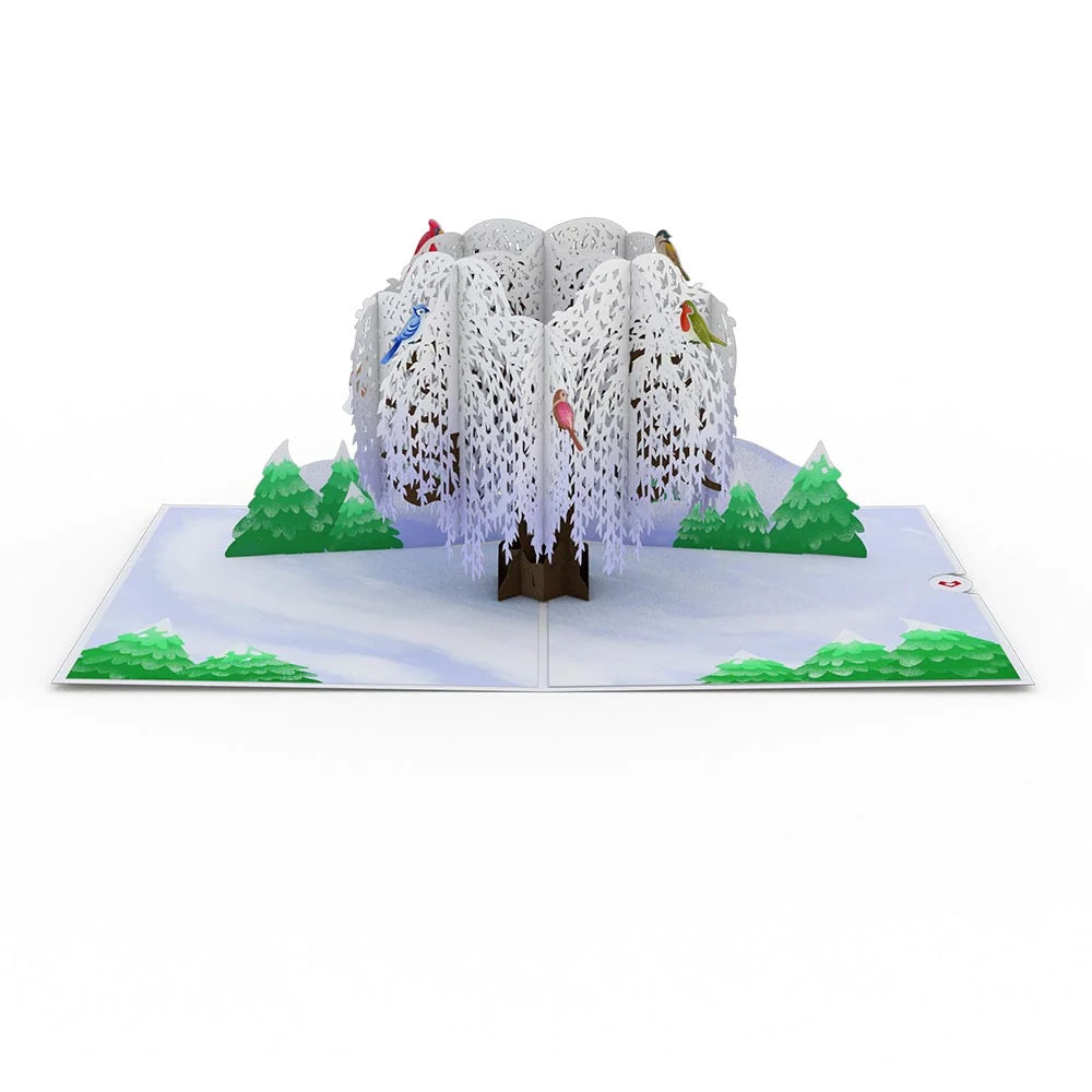 Winter Willow Tree Birds 12-Pack