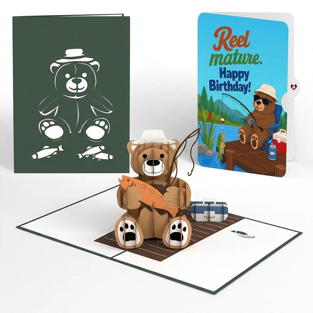 Fishing Bear Birthday Pop-Up Card and Sentiment Set