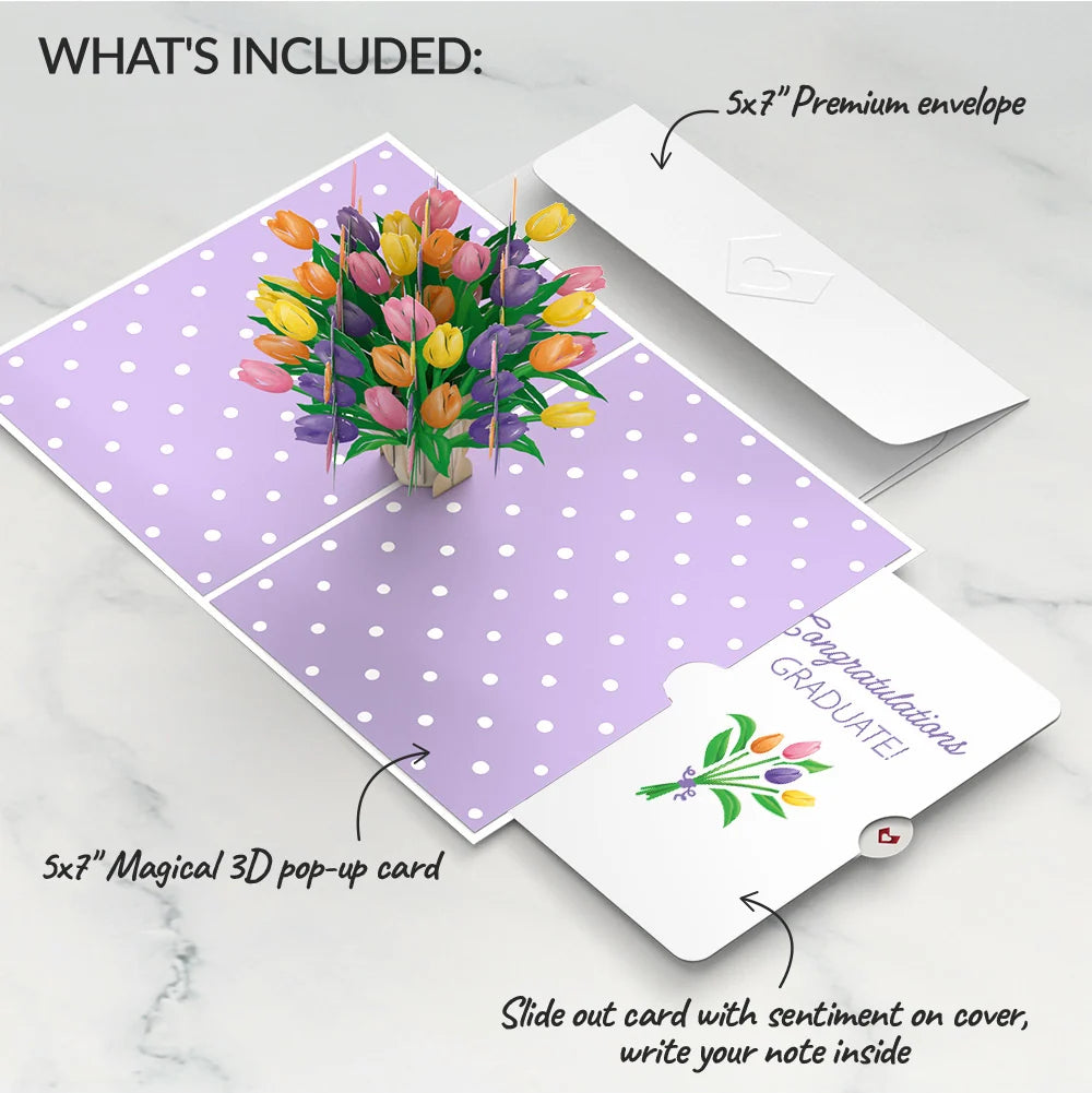 Tulips Graduation Pop-Up Card and Sentiment Set