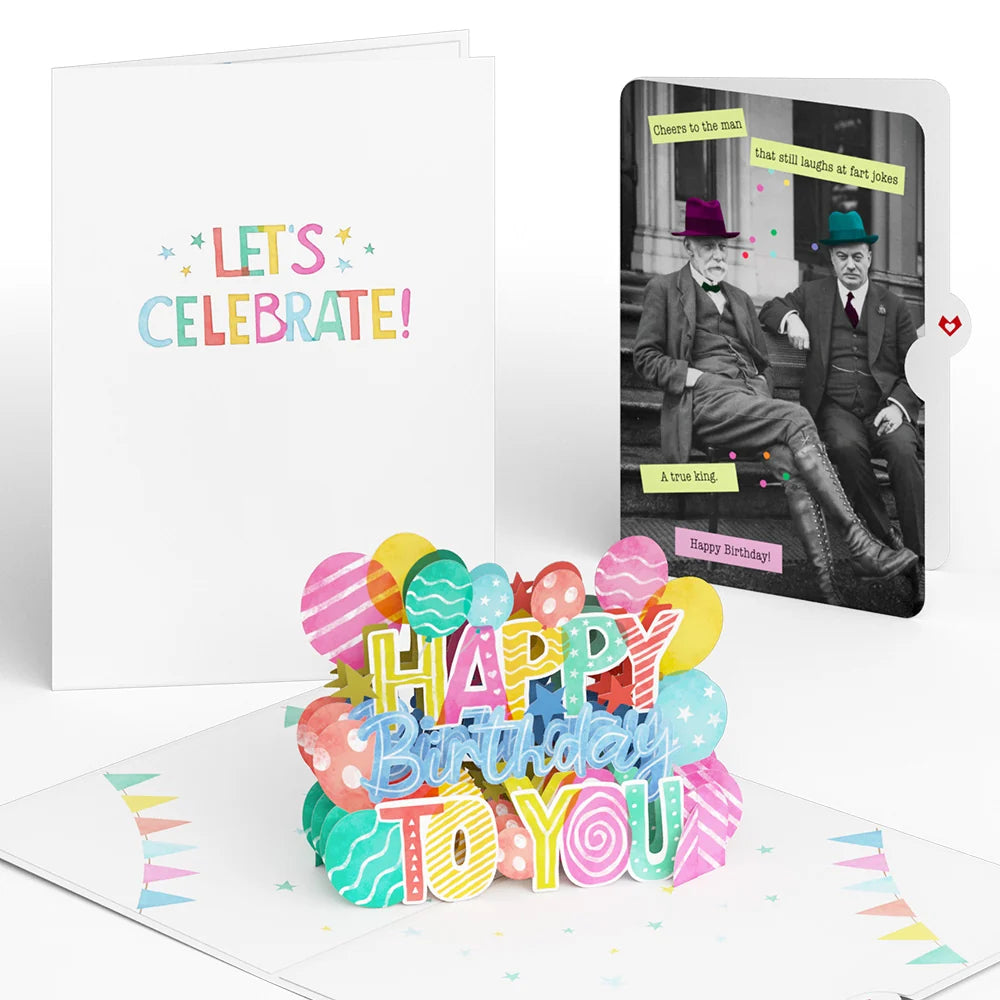 Let's Celebrate Birthday Pop-Up Card and Sentiment Set for Any Man
