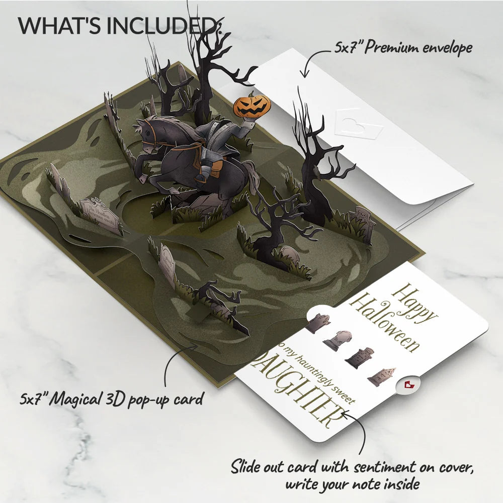 Headless Horseman Halloween Pop-Up Card and Sentiment Set for Daughter