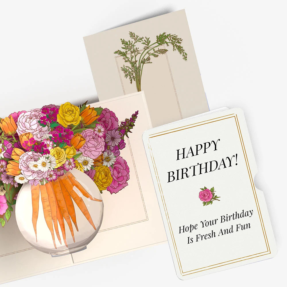 Blooming Carrot Bouquet Birthday Pop-Up Card and Sentiment Set