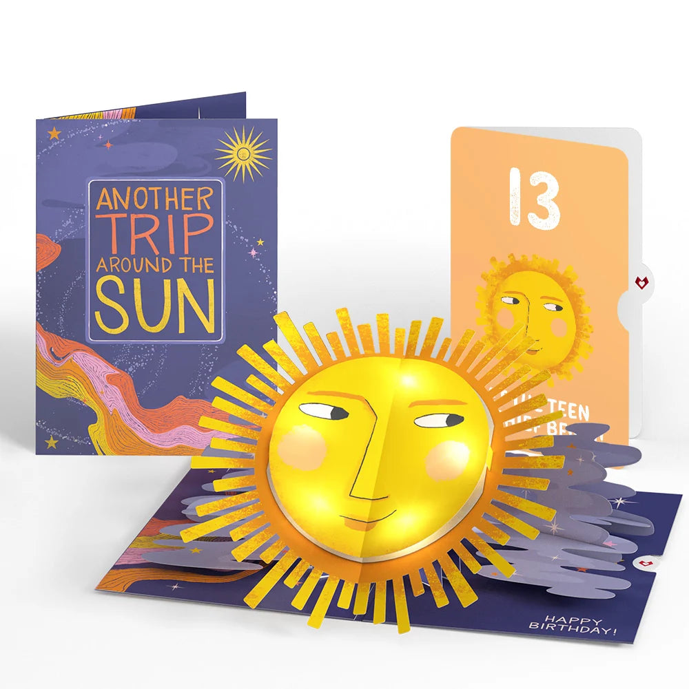 Another Trip Around the Sun 13th Birthday Light-Up Pop-Up Card and Sentiment Set
