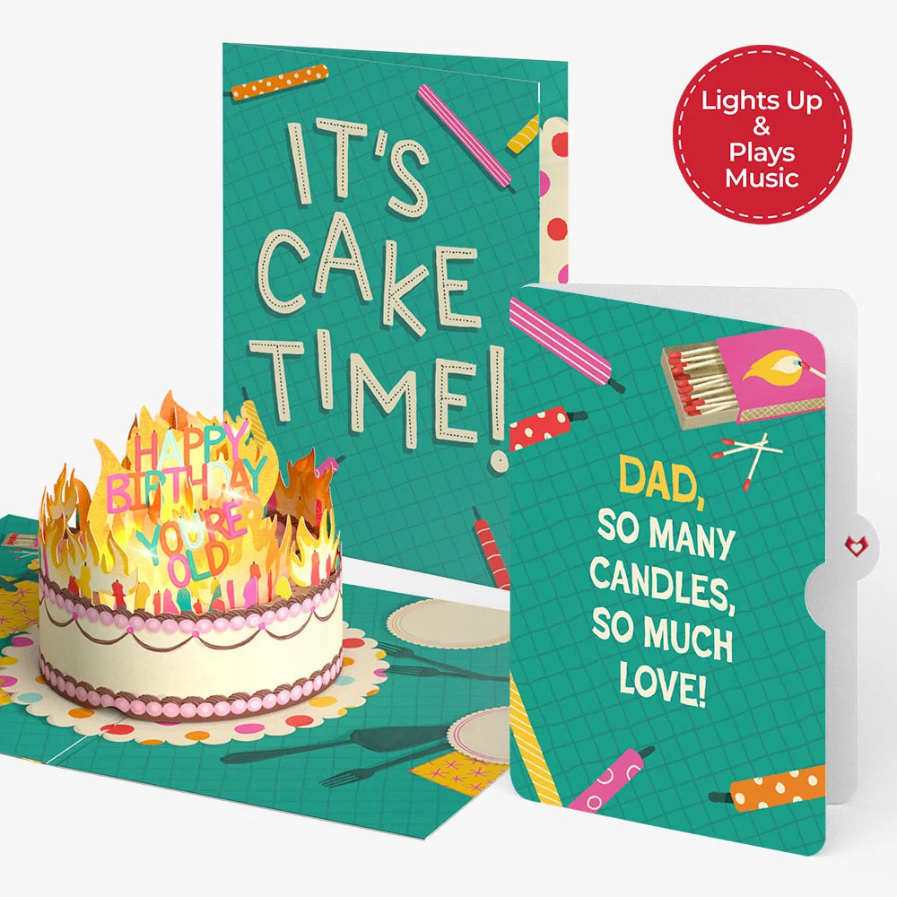 Too Many Candles Birthday Music and Lights Pop-Up Card and Sentiment Set for Dad