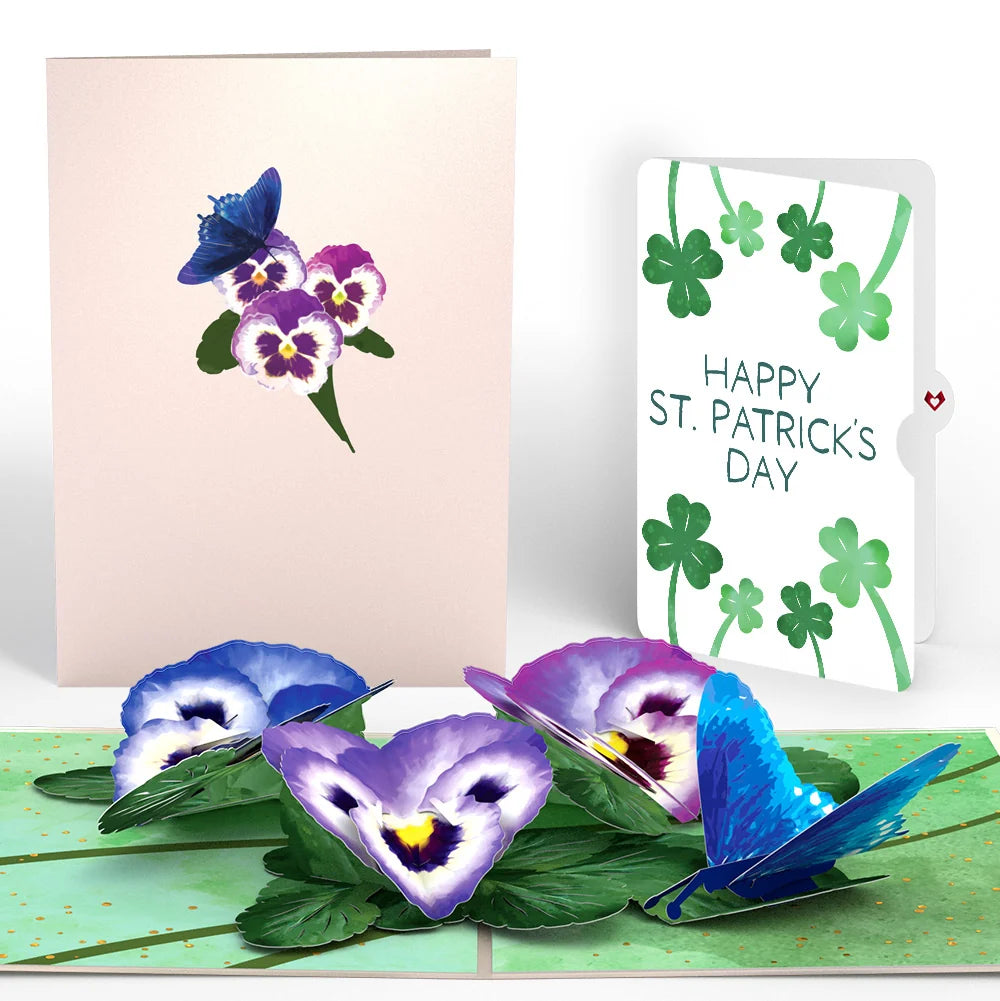 Pansies St. Patrick’s Day Pop-Up Card and Sentiment Set