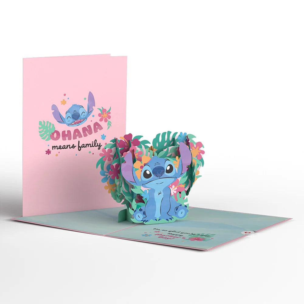 Disney's Stitch Mother’s Day Pop-Up Card & Flower Buds Bouquet Bundle