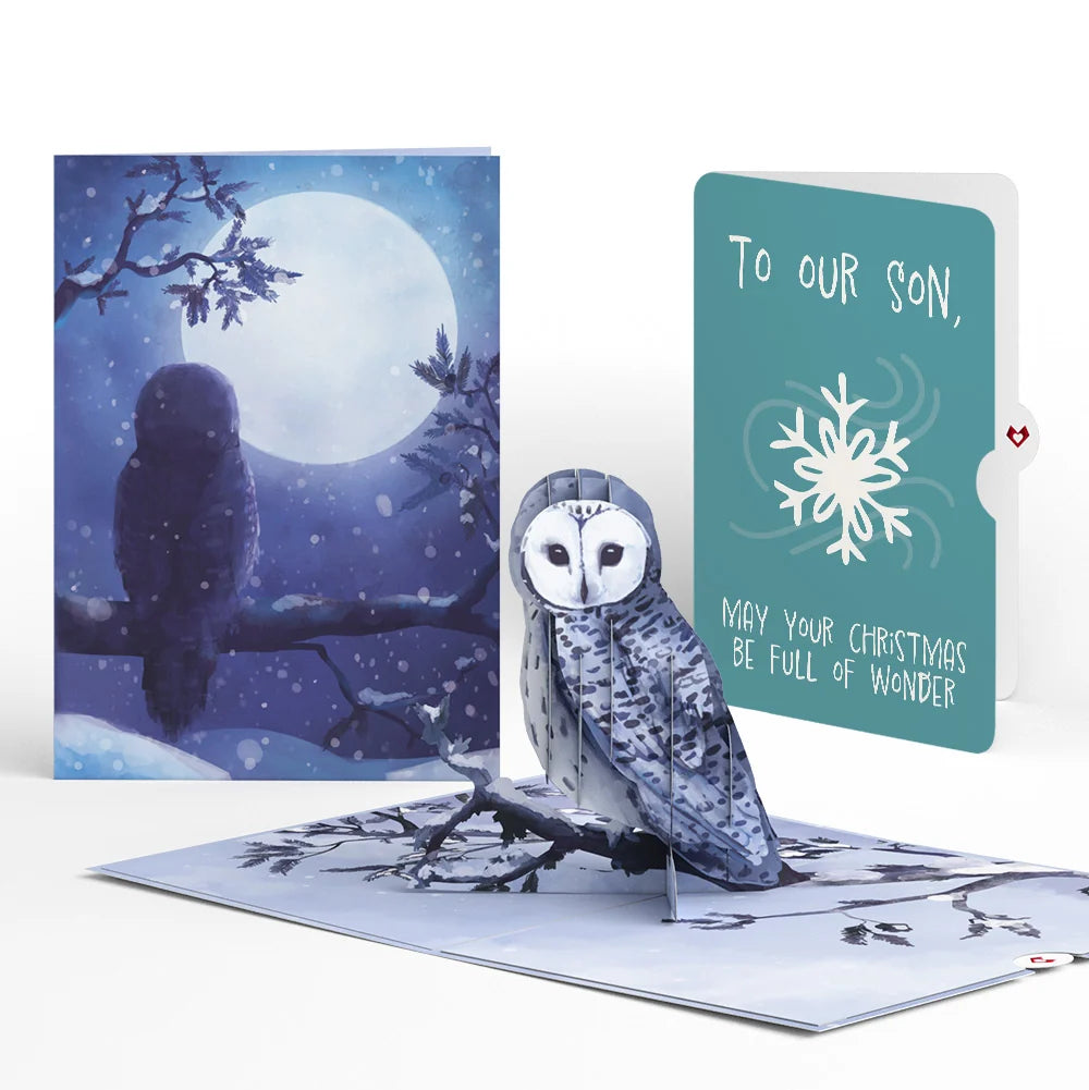 Snowy Owl Christmas Pop-Up Card and Sentiment Set for Son