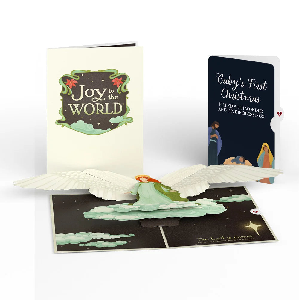 Joy to the World Christmas Angel Pop-Up Card and Sentiment Set for Baby