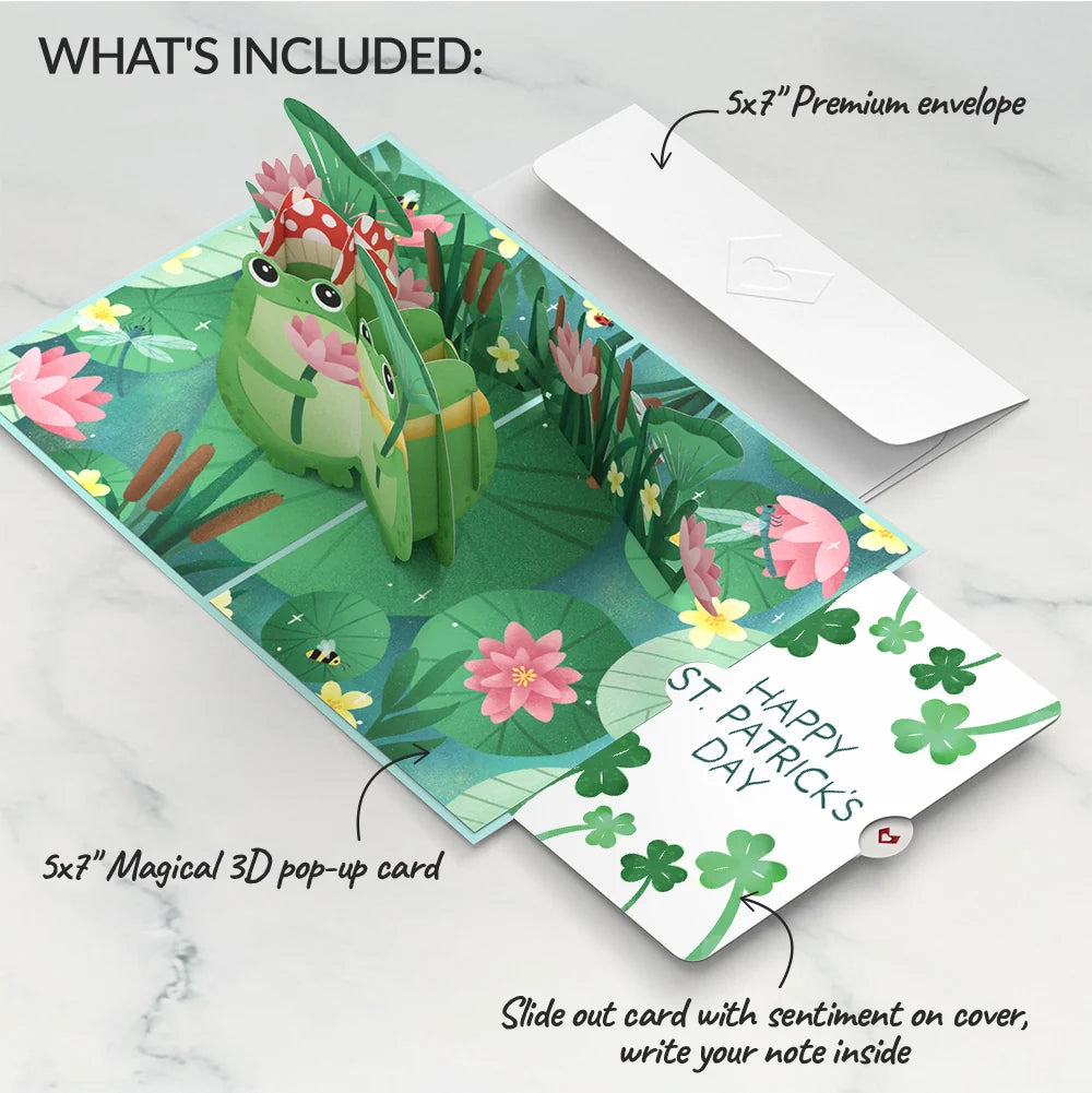 Time Well Spent Frogs St. Patrick’s Day Pop-Up Card and Shamrock Sprigs Sentiment Set