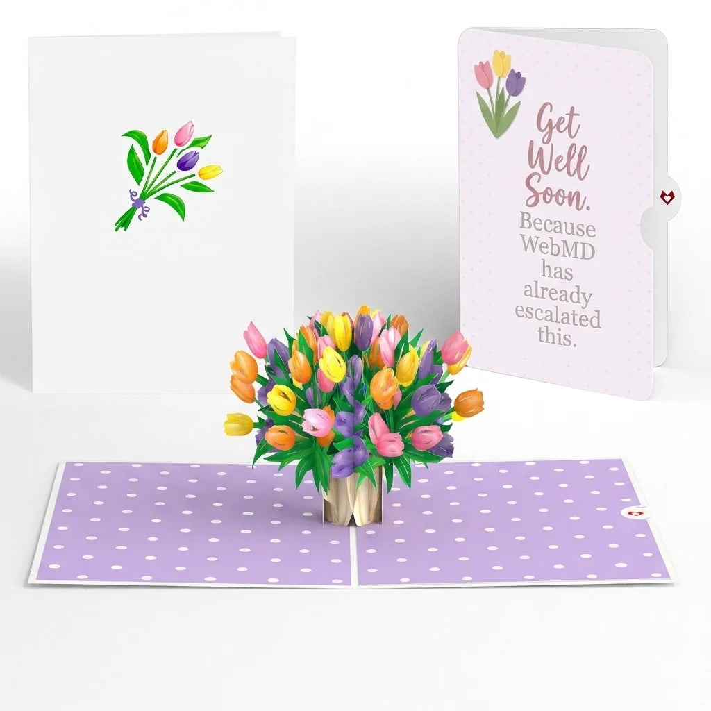 Timeless Tulips Get Well Pop-Up Card and WebMD Escalated Sentiment Set