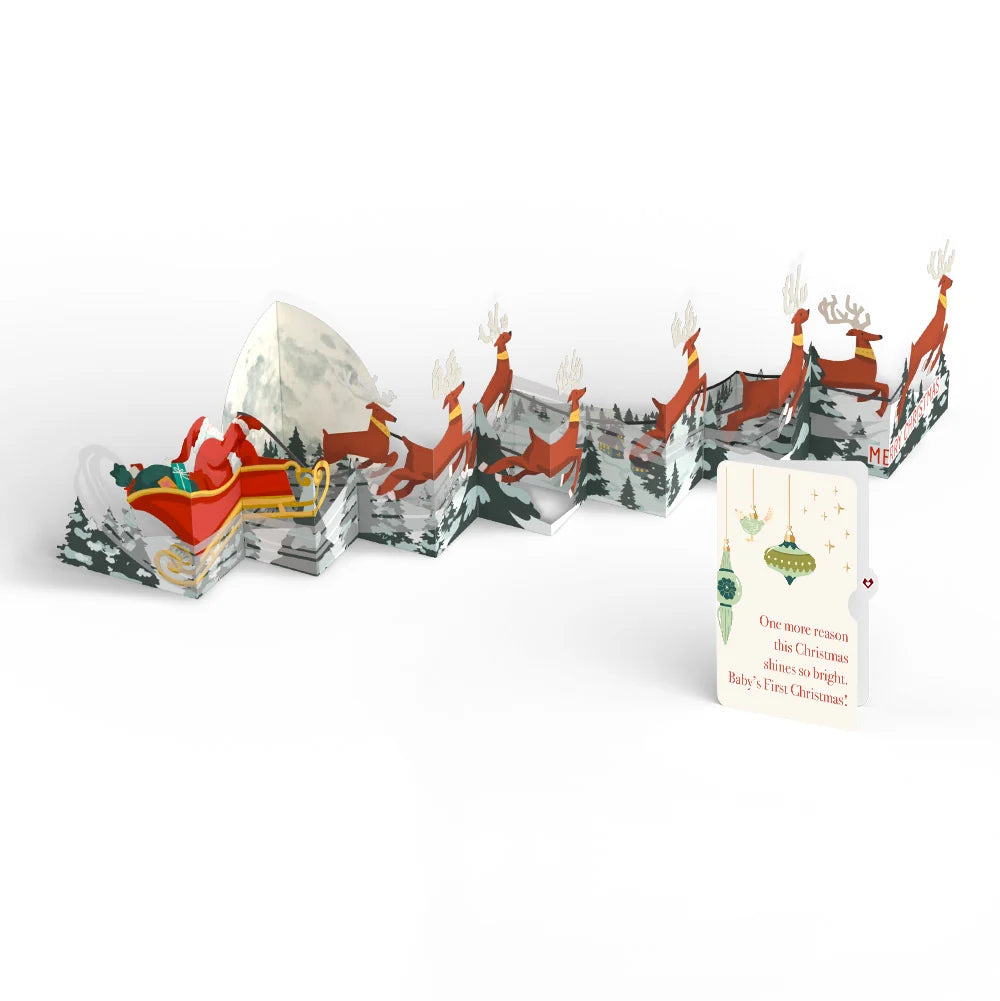 Christmas Sleigh Ride Loooooong Card™ (Expands to 2 feet) and Sentiment Set for Baby