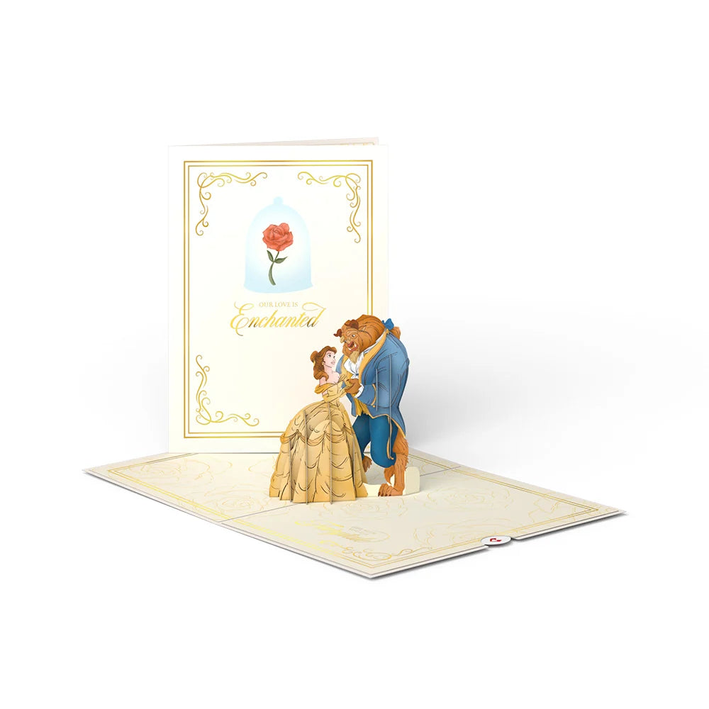 Disney’s Beauty and the Beast Pop-Up Card & Flower Buds Bouquet Bundle