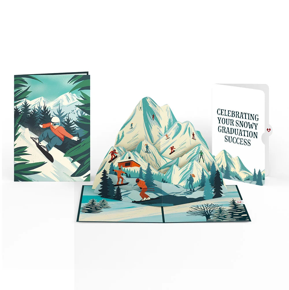Mountain Snowboard Adventure Graduation Pop-Up Card and Sentiment Set