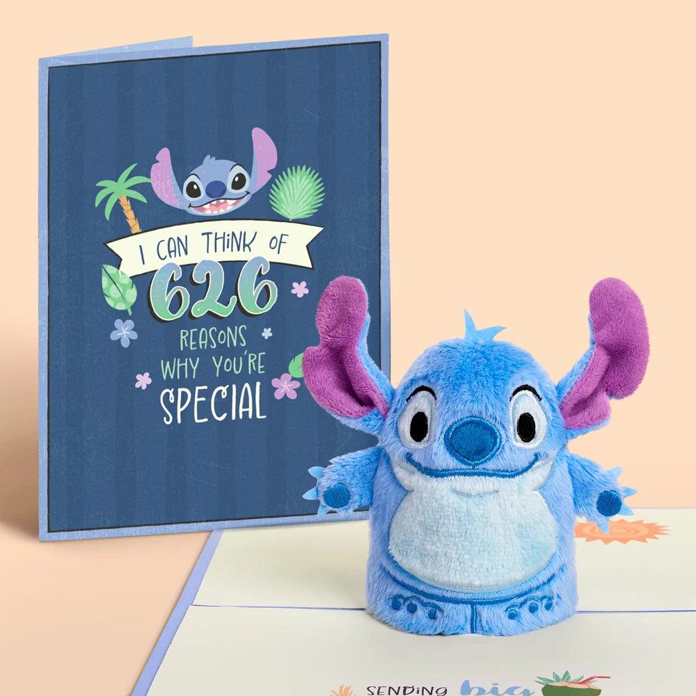 Disney’s Stitch Plushpop Card & Flower Buds Bouquet Bundle