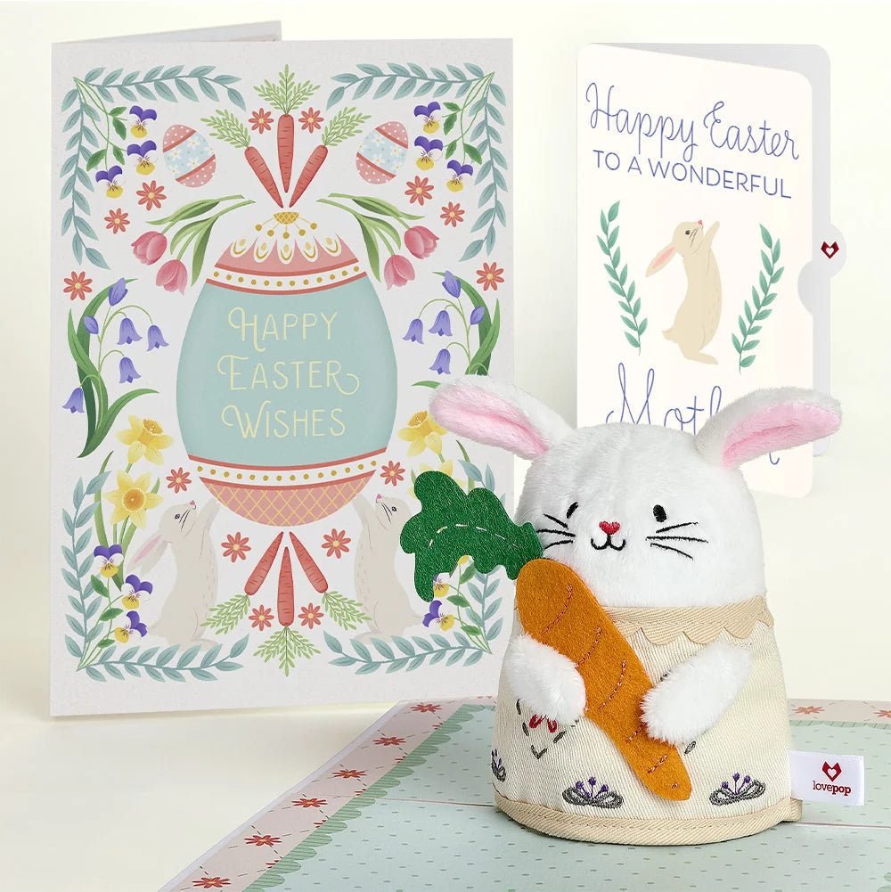'Happy Easter Wishes' Bunny Plushpop Card and Sentiment Set for Mom