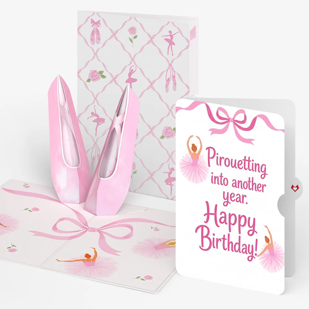 Ballet Slippers Birthday Pop-Up Card and Pirouetting Another Year Sentiment Set