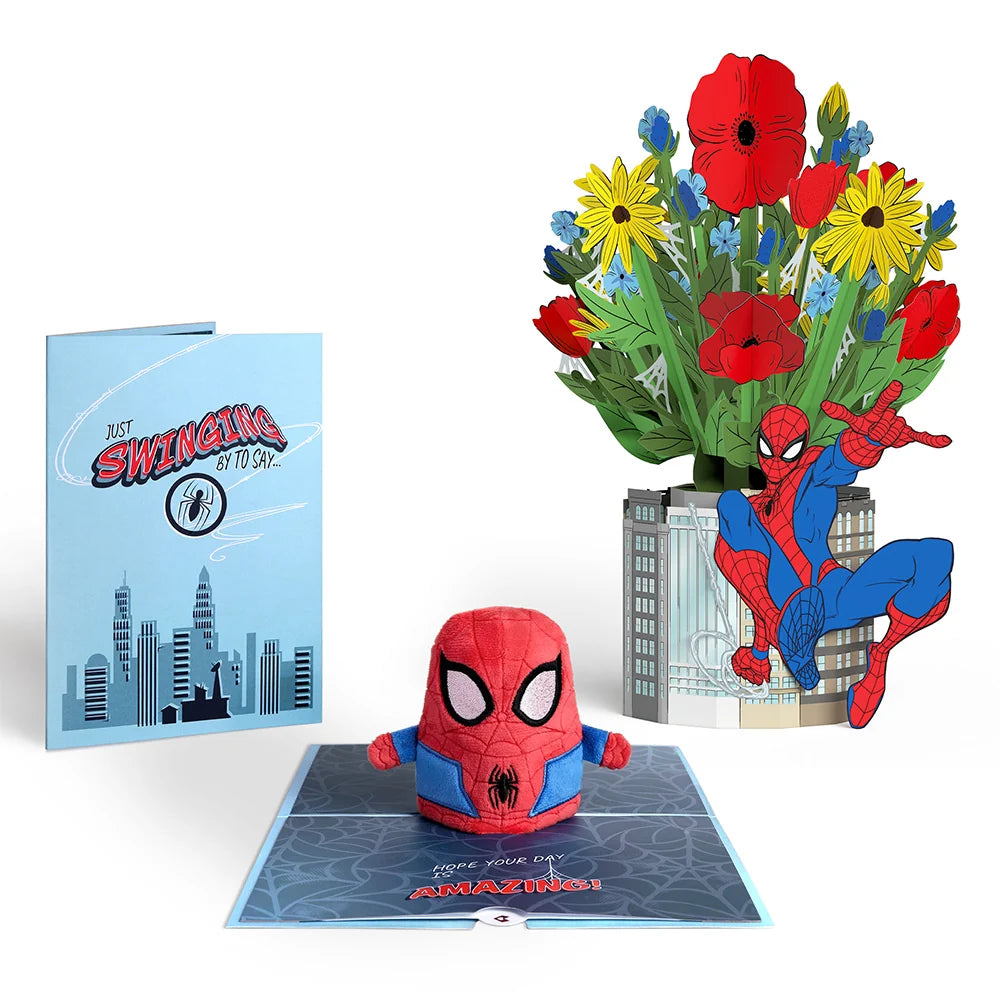 Marvel’s Spider-Man Plushpop Card & Flower Buds Bouquet Bundle
