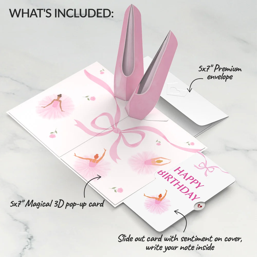 Ballet Slippers Birthday Pop-Up Card and Sentiment Set
