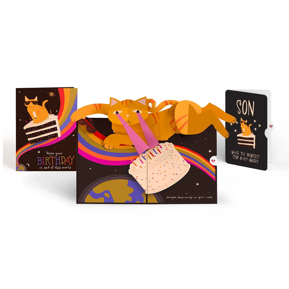 Out of this World Birthday Cat Pop-Up Card and Sentiment Set for Son