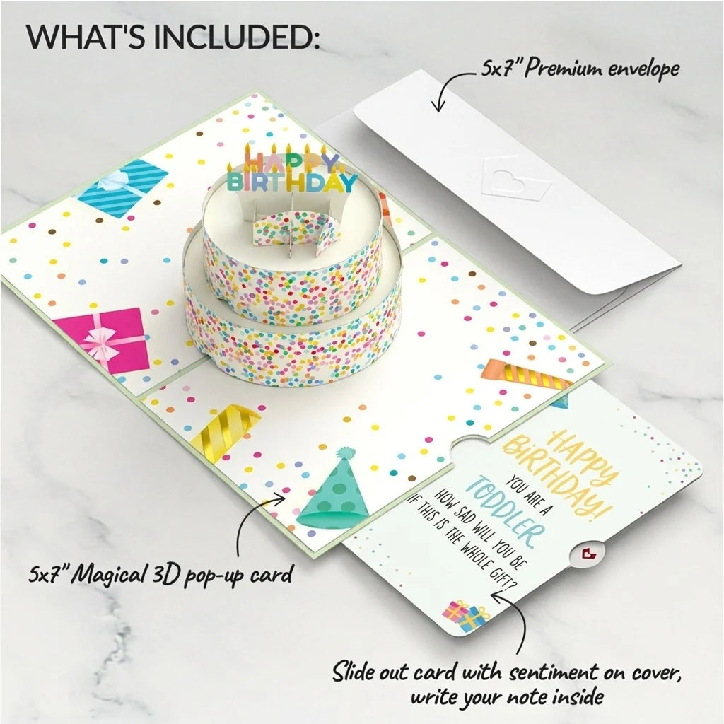 Sprinkles Birthday Cake Pop-Up Card and Sad Toddler Sentiment Set