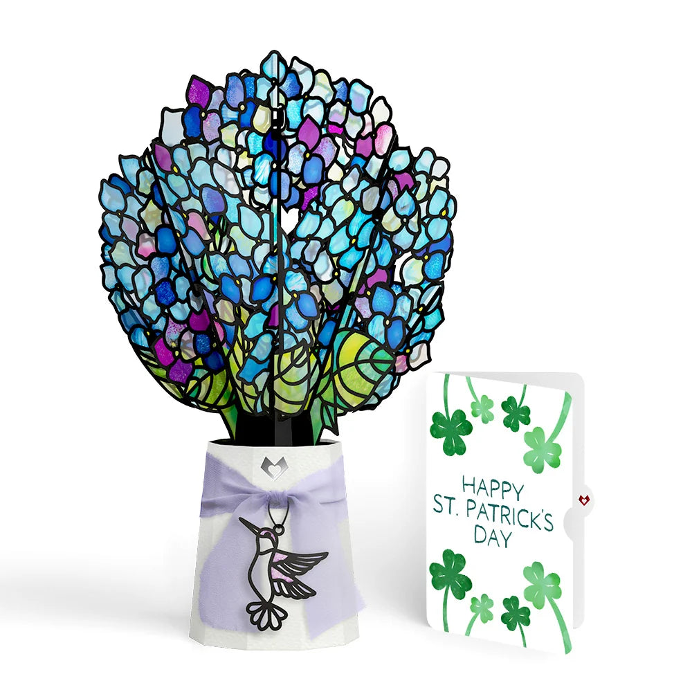 Sunlit Hydrangeas St. Patrick’s Day Suncatcher Bouquet and Sentiment Set