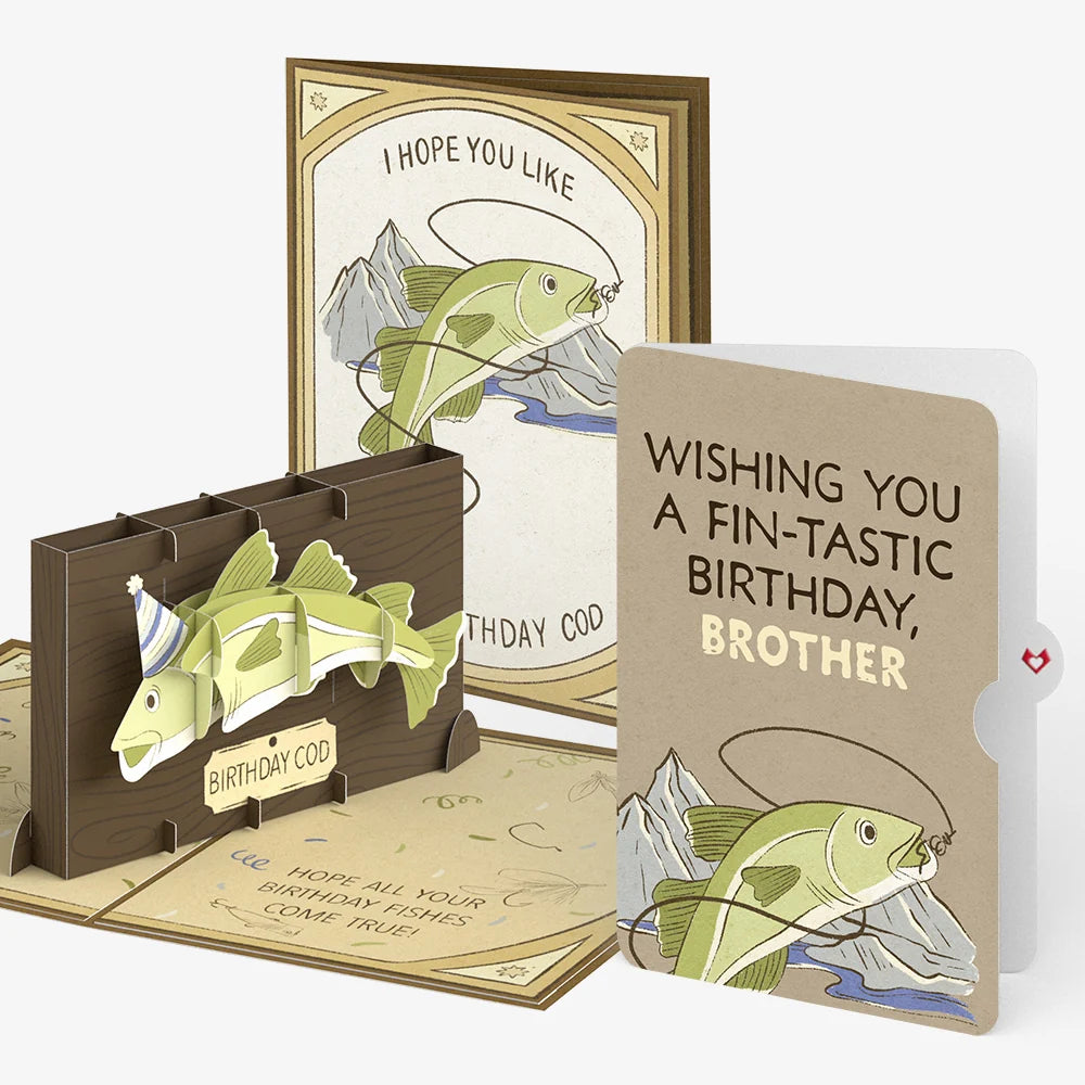 Birthday Cod Pop-Up Card and Sentiment Set for Brother