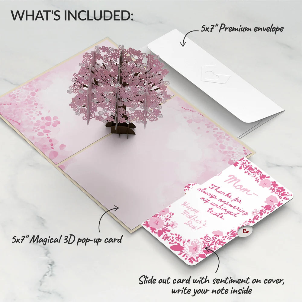 Cherry Blossom Mother’s Day Pop-Up Card and Blushing Garden Frame Sentiment Set for Mom