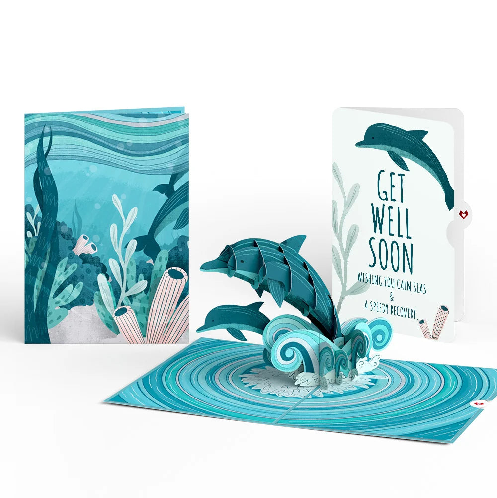 Playful Dolphins Get Well Soon Pop-Up Card and Sentiment Set