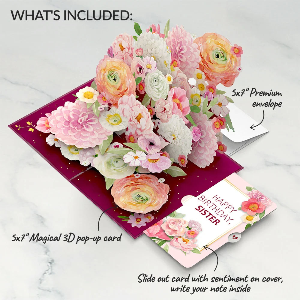Blush Blooms Birthday Pop-Up Card and Sentiment Set for Sister