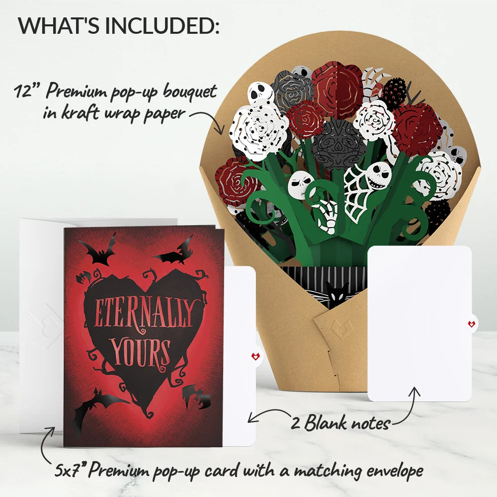 Disney Tim Burton’s The Nightmare Before Christmas Eternally Yours Pop-Up Card & Bouquet Bundle