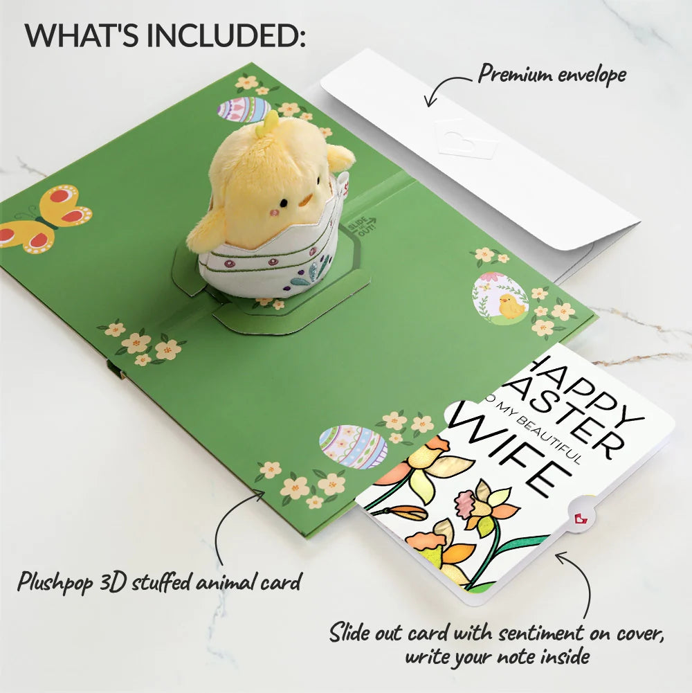 Spring Chick Easter Plushpop Card and Sentiment Set for Wife
