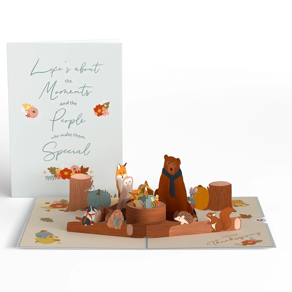 Woodland Harvest Thanksgiving Animals Pop-Up Card