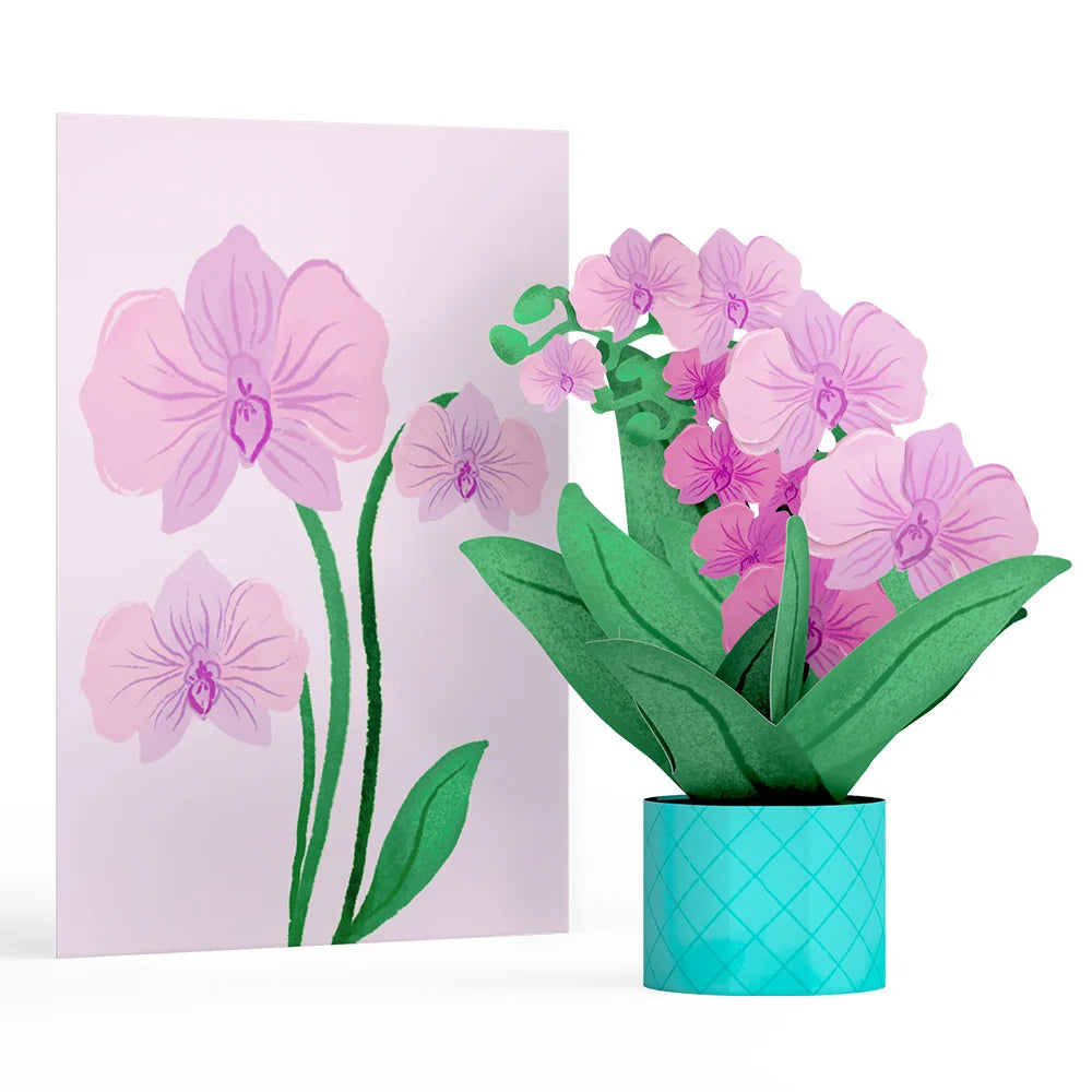 Orchid Card with Mini Bouquet