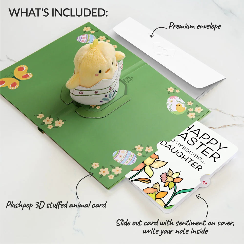 Spring Chick Easter Plushpop Card and Sentiment Set for Daughter