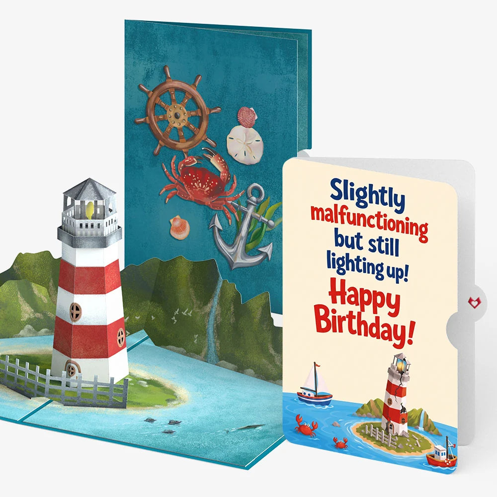 Coastal Lighthouse Birthday Pop-Up Card and Slightly Malfunctioning Sentiment Set