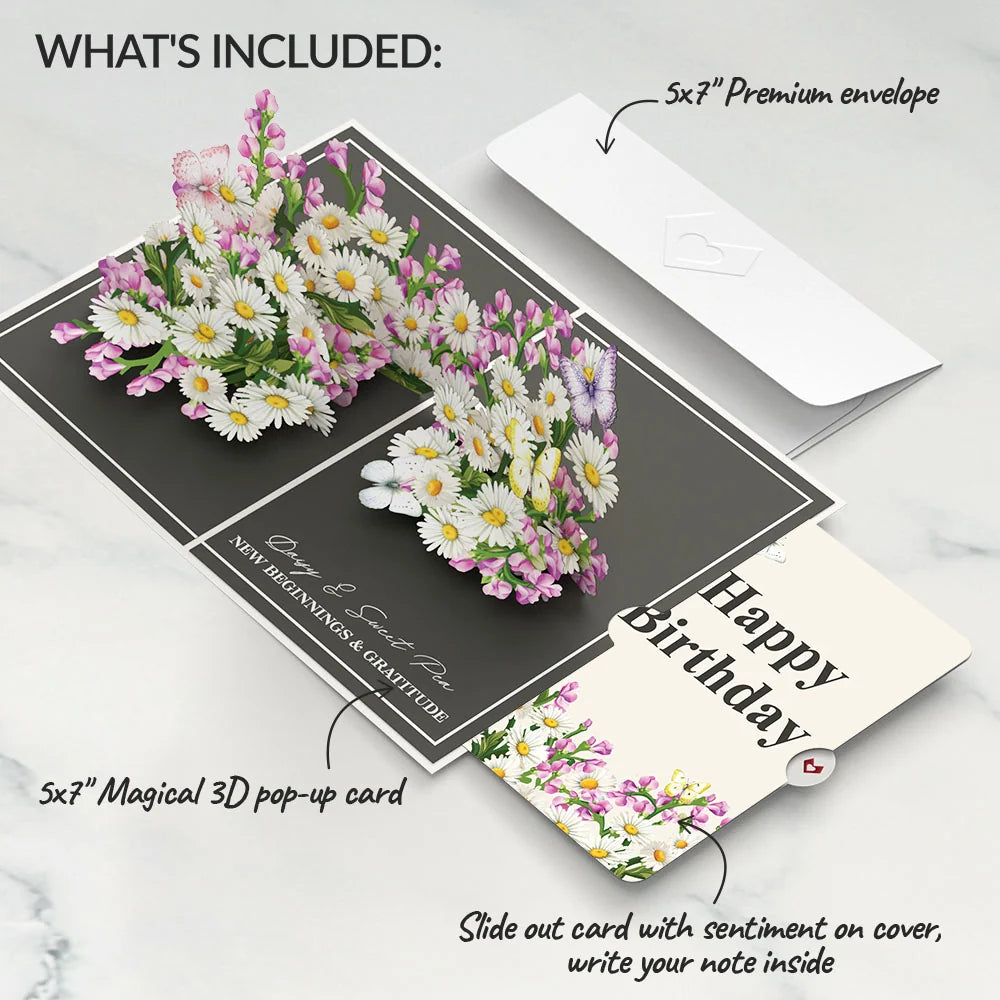 Born to Bloom: April Birth Month Flowers Birthday Pop-Up Card and Sentiment Set
