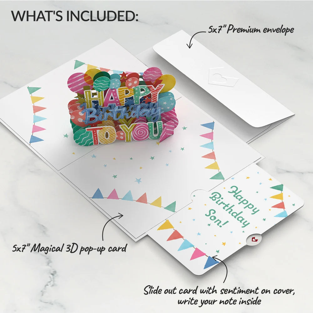 Let's Celebrate Birthday Pop-Up Card and Sentiment Set for Son